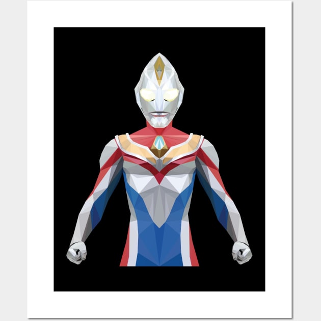 Ultraman Dyna (Low Poly Style) Wall Art by The Toku Verse